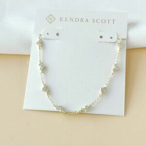 NEW Kendra Scott Haven Heart Gold White Crystal Strand Necklace